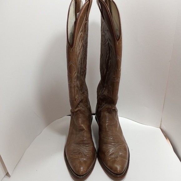 Olathe Shoes Olathe Vintage Tall Sepia Brown Western Riding Cowboy